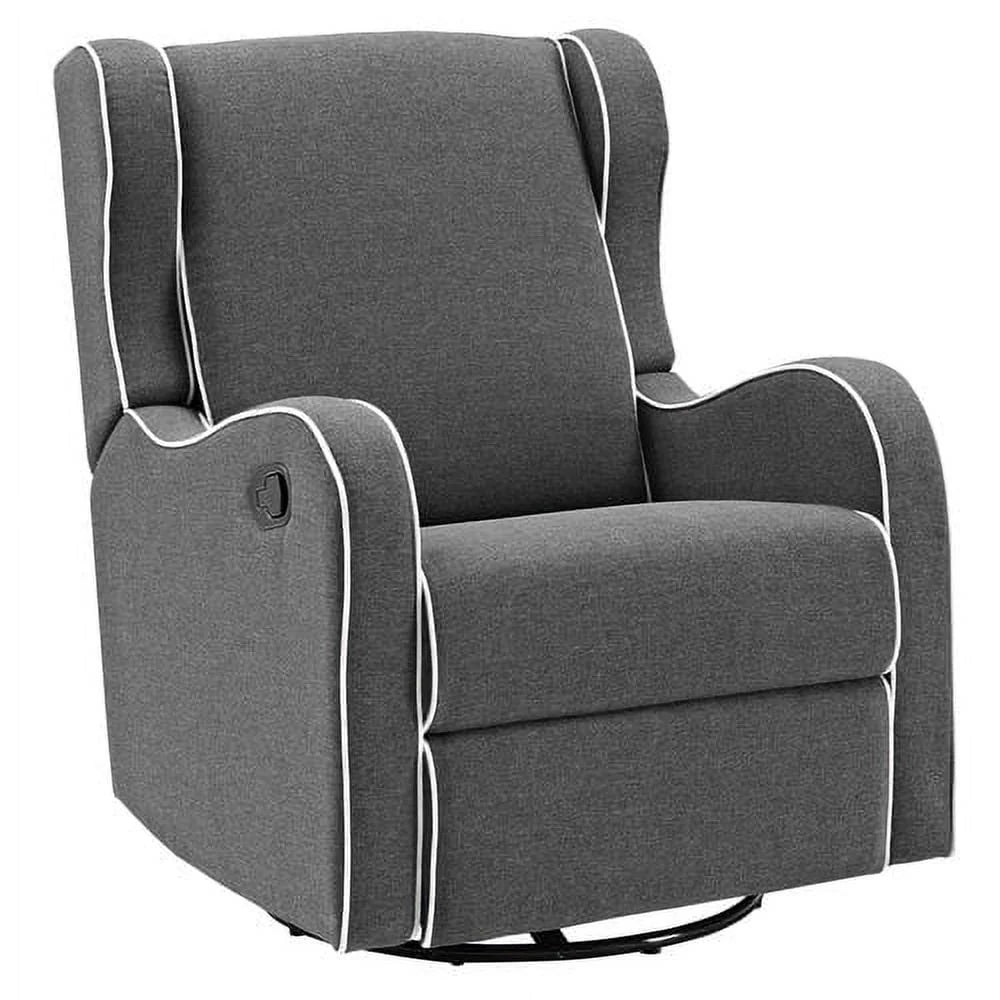 Gray Fabric Upholstered Swivel Gliding Recliner G37639