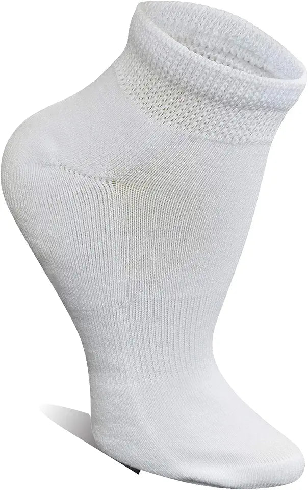 5 Pairs Womens Cotton Diabetic Low Cut Socks with Seamless Toe Z4173
