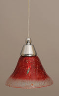 Chrome Finish Mini-Pendant with Raspberry Crystal Glass X3213