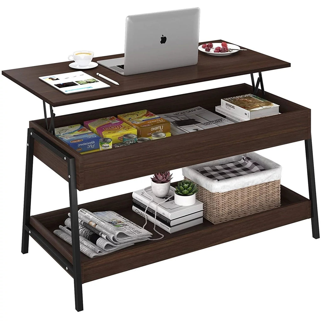 Lift Top Coffee Table with Storage Shelves S5432