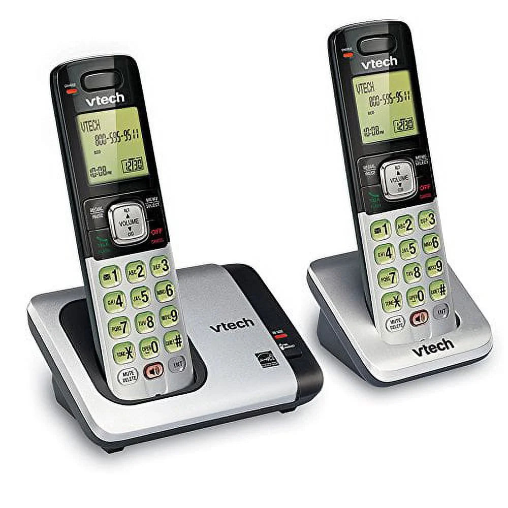 2-Handset Expandable Cordless Phone with Caller ID, Silver F9982