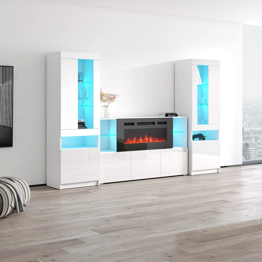 Electric Fireplace Wall Unit Entertainment Center J67087