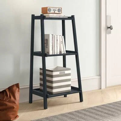 Graphite Solid Wood Ladder Bookcase R130058