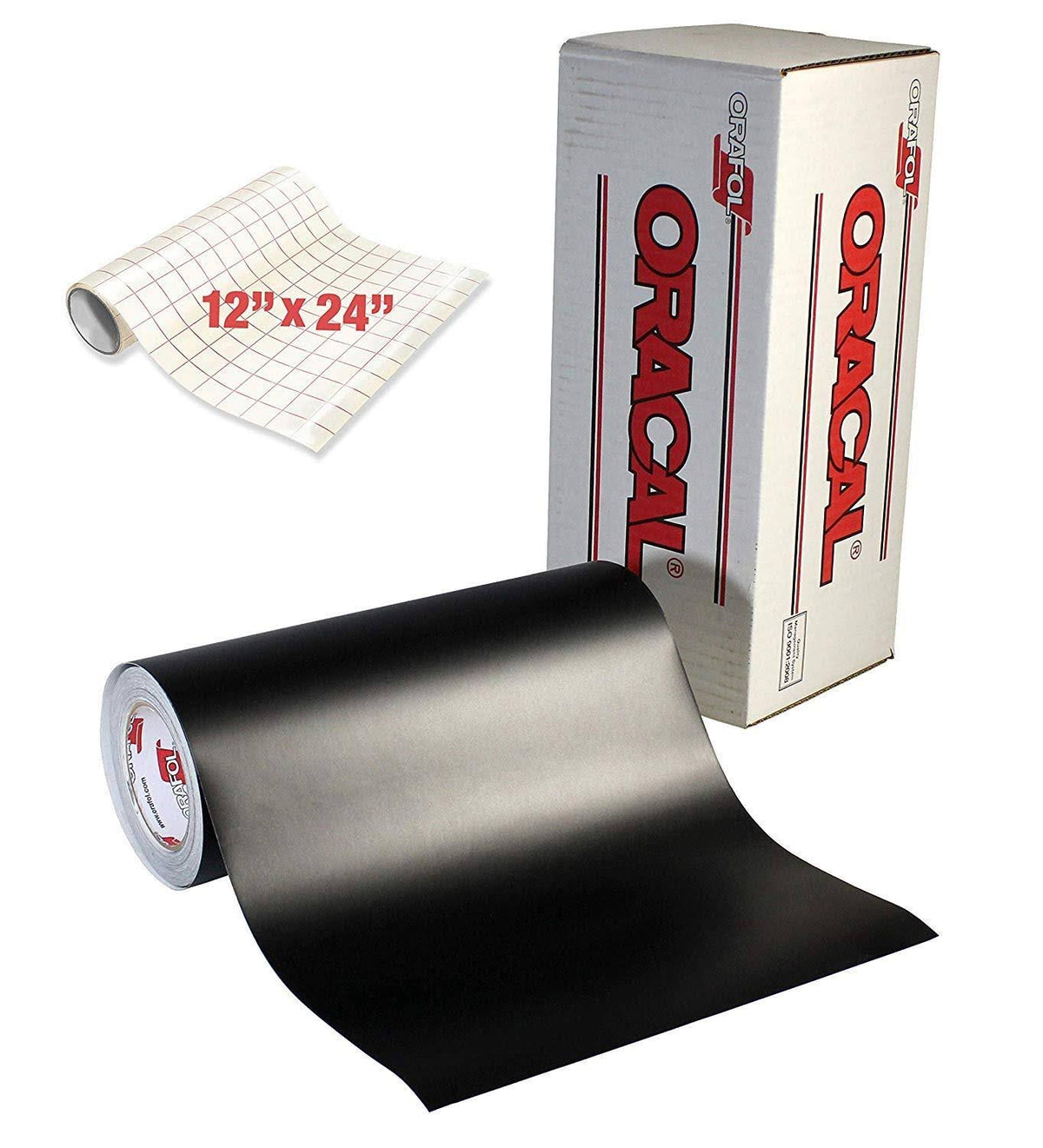Matte Black Adhesive Craft Vinyl with Clear Transfer Paper (50ft x 12 inch) V531