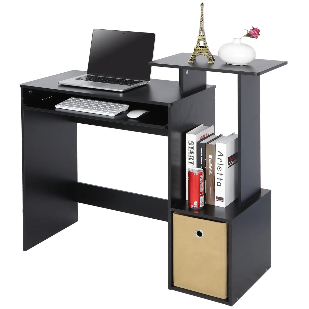 Multipurpose Home Office Computer Writing Desk With Bookshelves I606