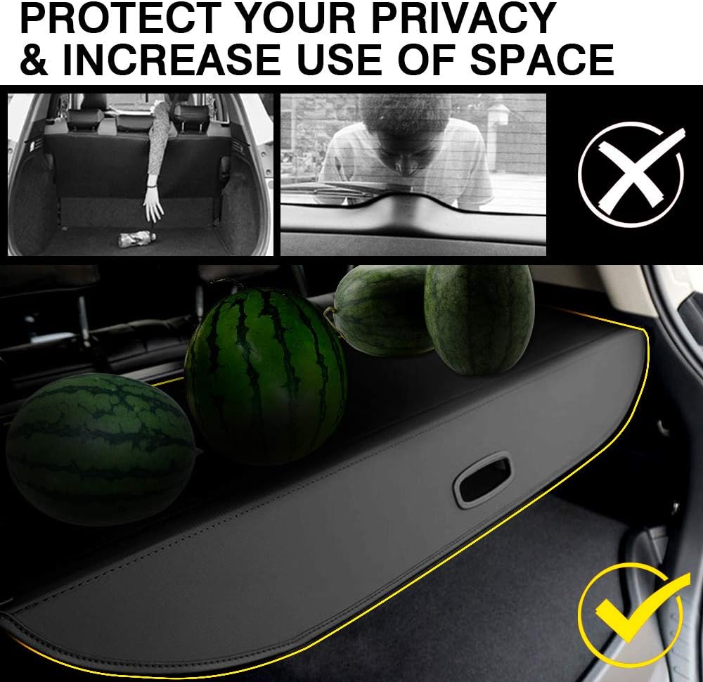 Retractable Rear Trunk Security Cover Shade Black Pack of 2 A58748