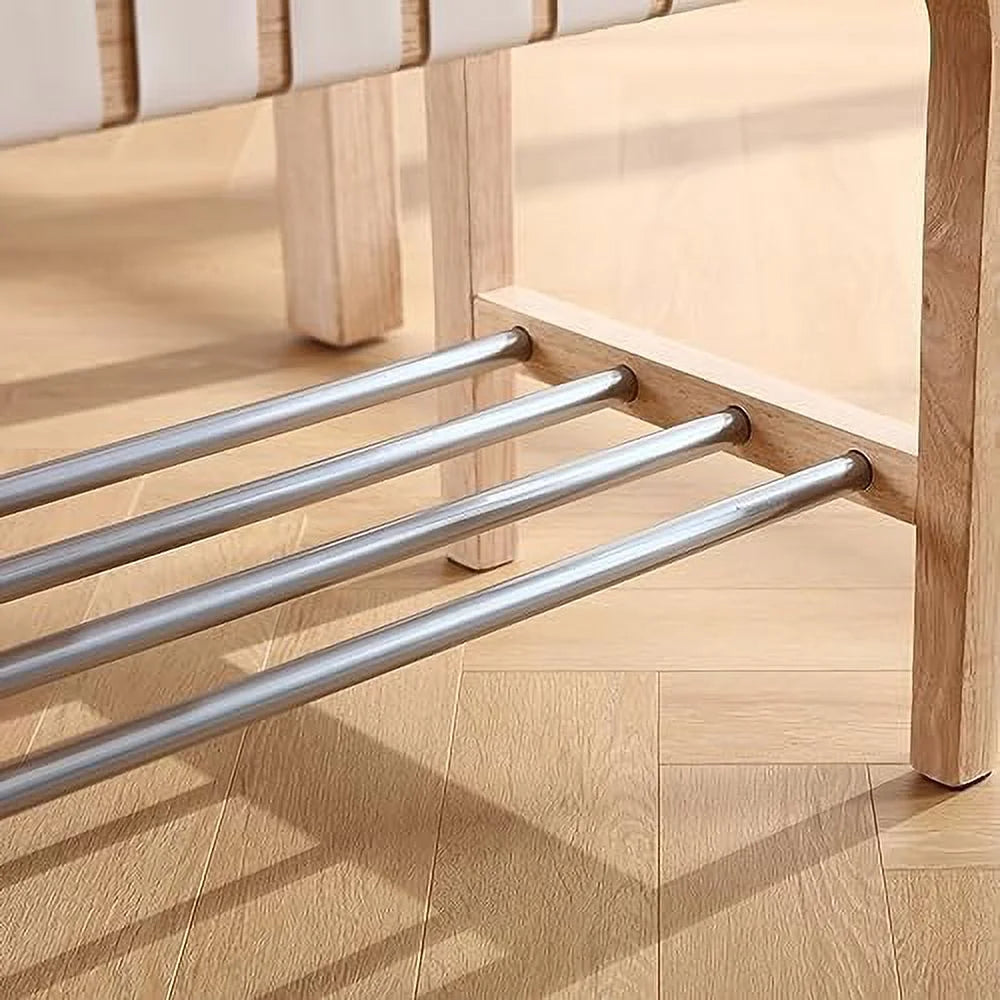 Brown Woven Straps Entryway Bench I3080