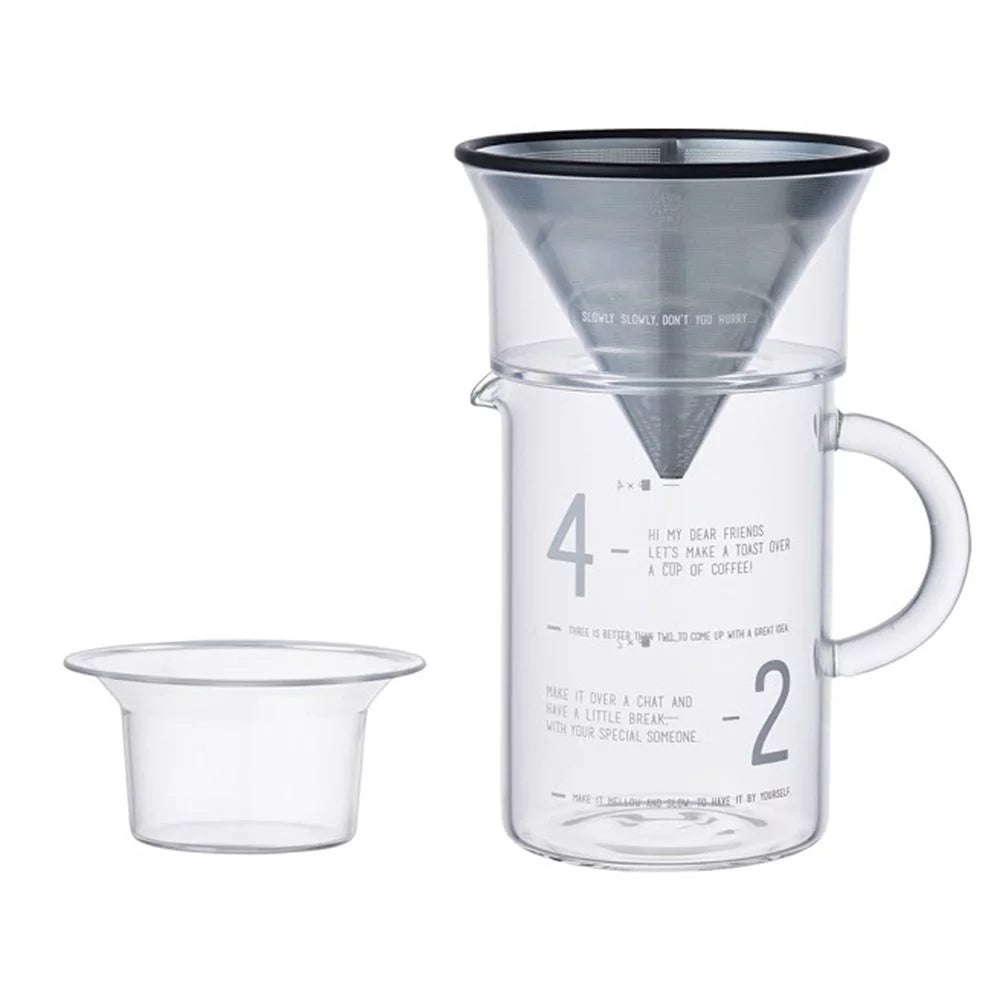 Glass Coffee Jug Set 4 Cups W578270