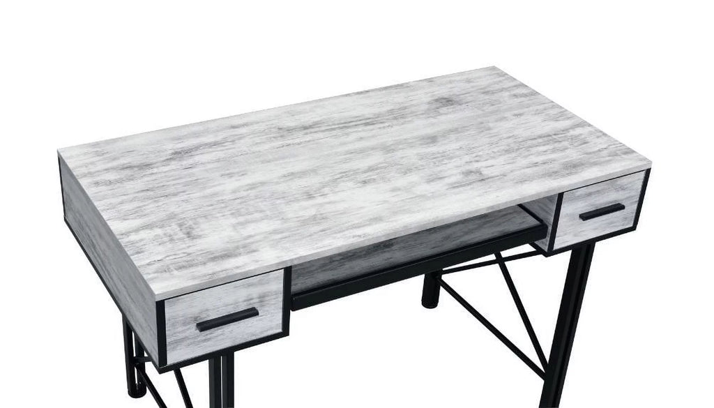 Antique White & Black Computer Desk J17601