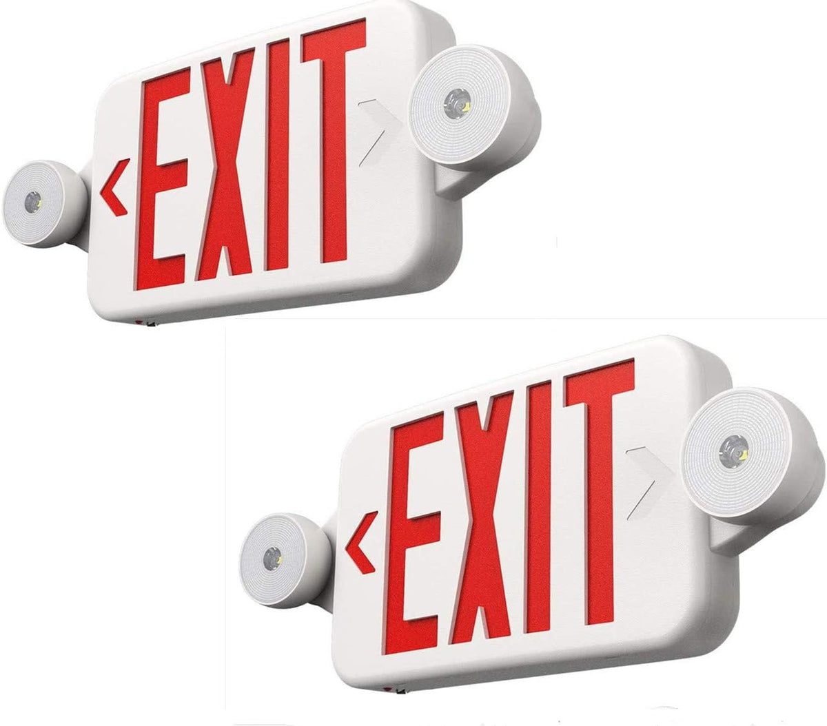 Exit Sign with Emergency Lights, Two LED Adjustable Head, Battery, Pack of 2 Z85793