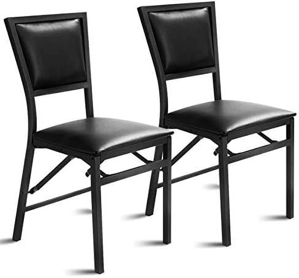 Folding Chairs Set of 4 Padded Metal Space Saving F762