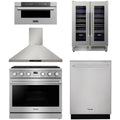 36 Gas Range, Range Hood, Dishwasher, Microwave and Wine Cooler S7138