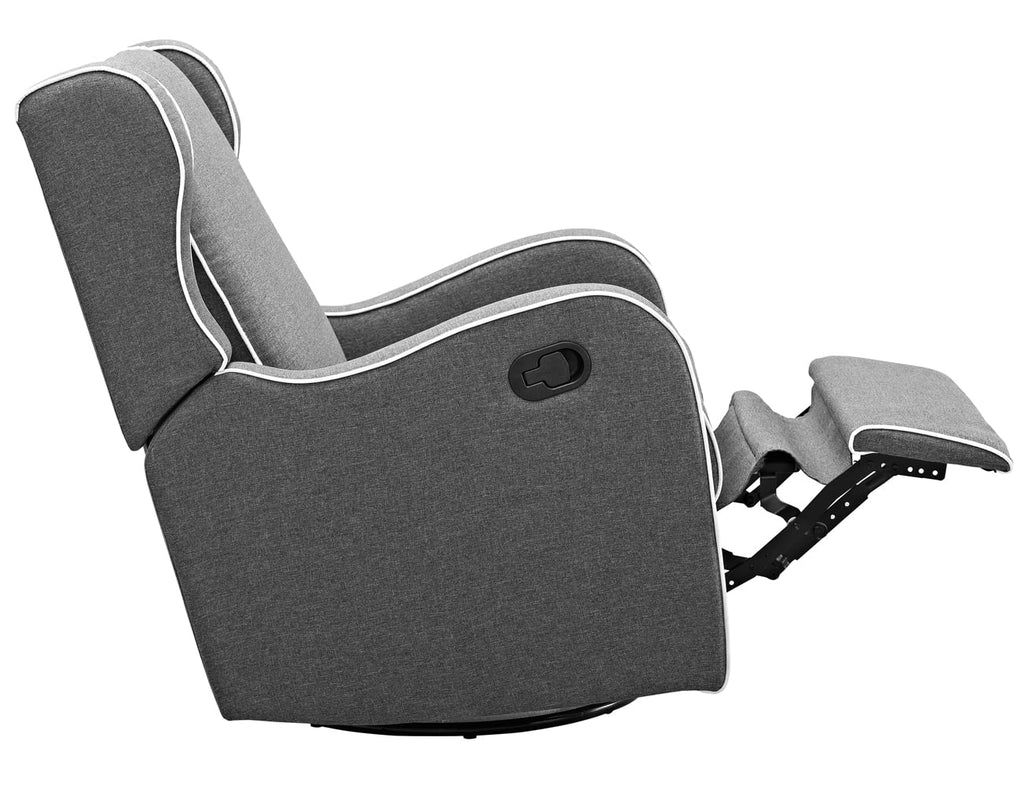 Gray Fabric Upholstered Swivel Gliding Recliner G37639