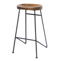 Brown & Black Mango Wood Bar Stool Y1695