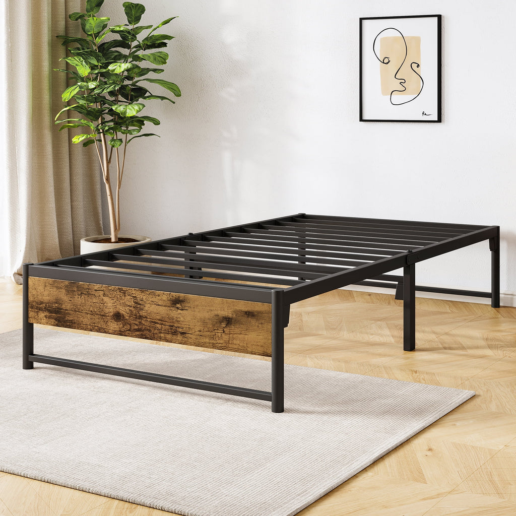 Twin Metal Platform Bed Frame with Storage P913