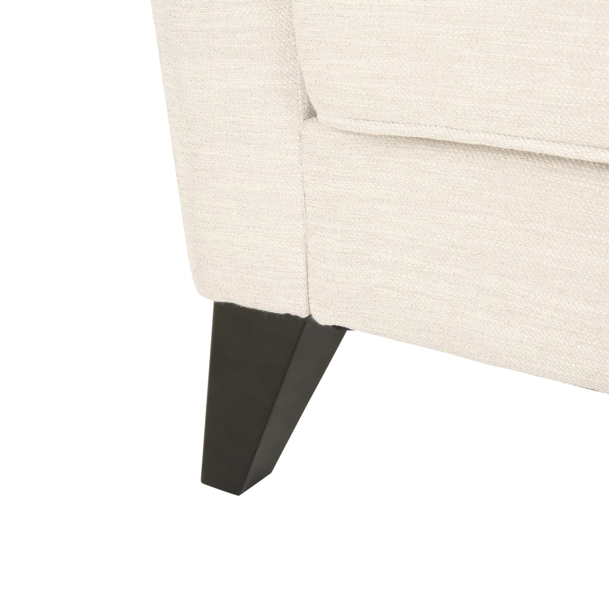 Beige and Dark Brown Fabric 3 Seater Sofa O94196