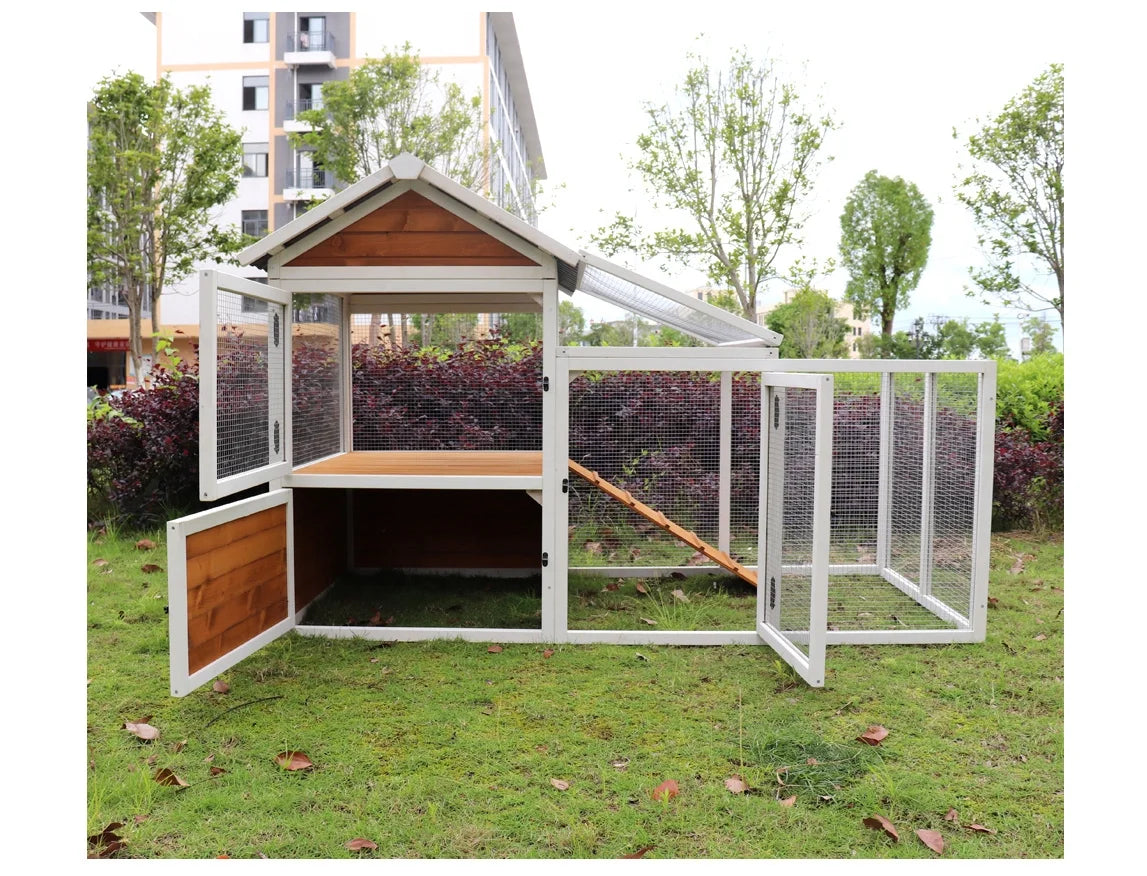 Large Wooden Chicken Coop with Nest Box L6381