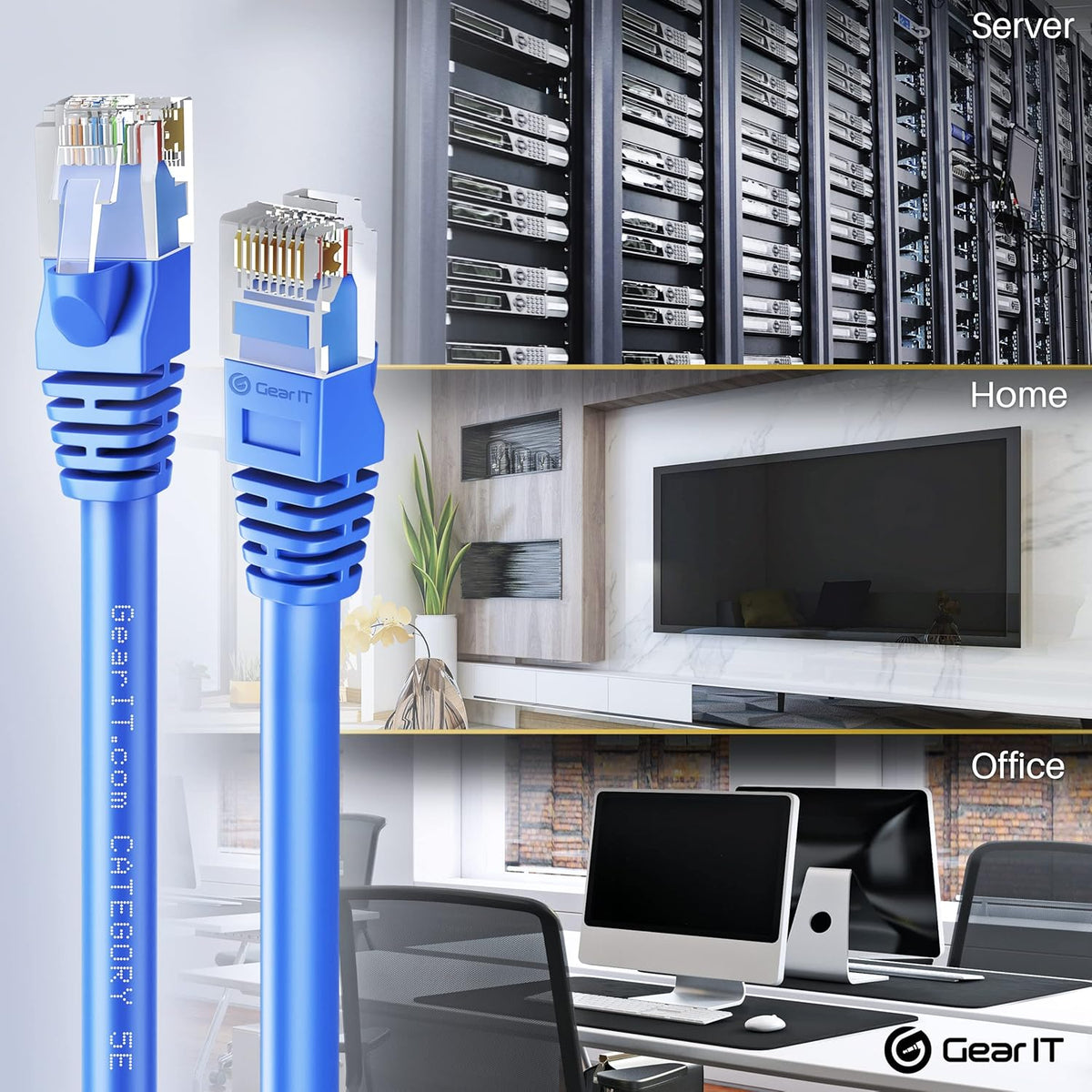 20-Pack Cat5e Ethernet Patch Cable 5 Feet Blue Q2561