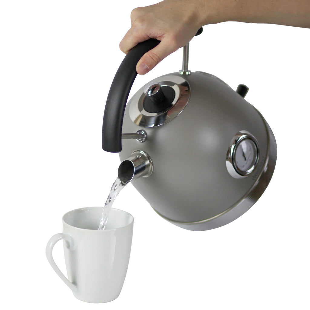 Retro-Style Electric Kettle, 1.7 Liter, 1500W, Gray Y72191