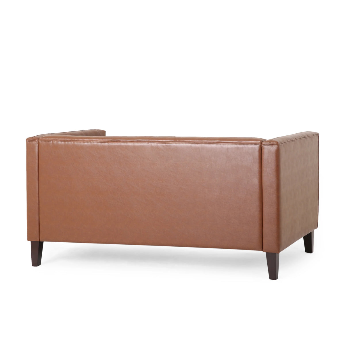 Cognac Brown Loveseat S2217