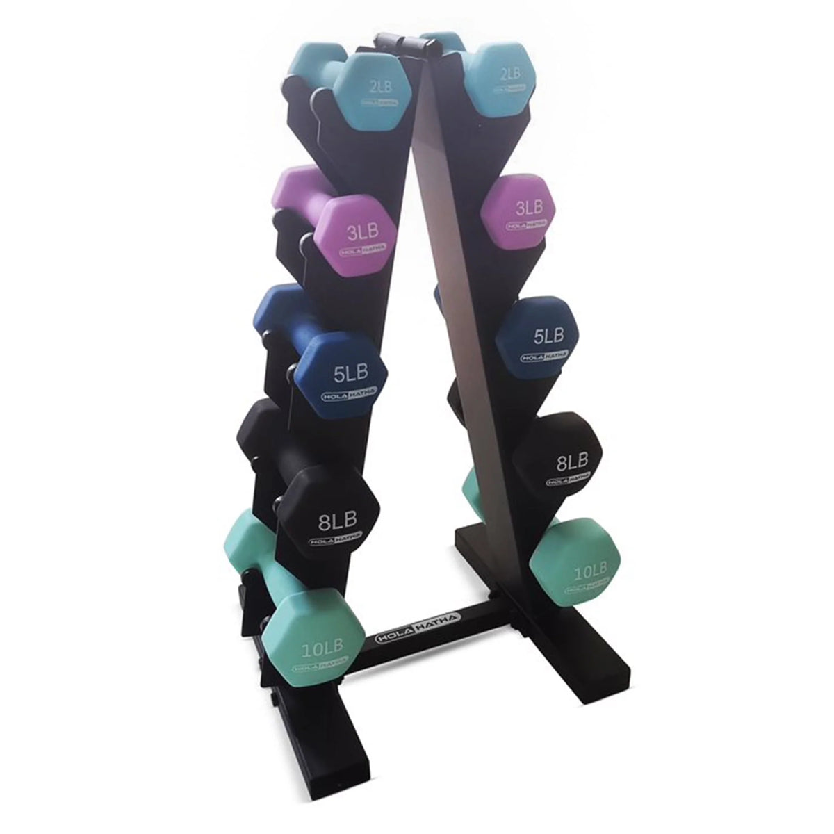 3, 5, and 8 Pound Dumbbell Hand Weight Set with Storage Rack M264