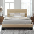 Queen Size Fabric Upholstered Platform Bed Frame Z369763