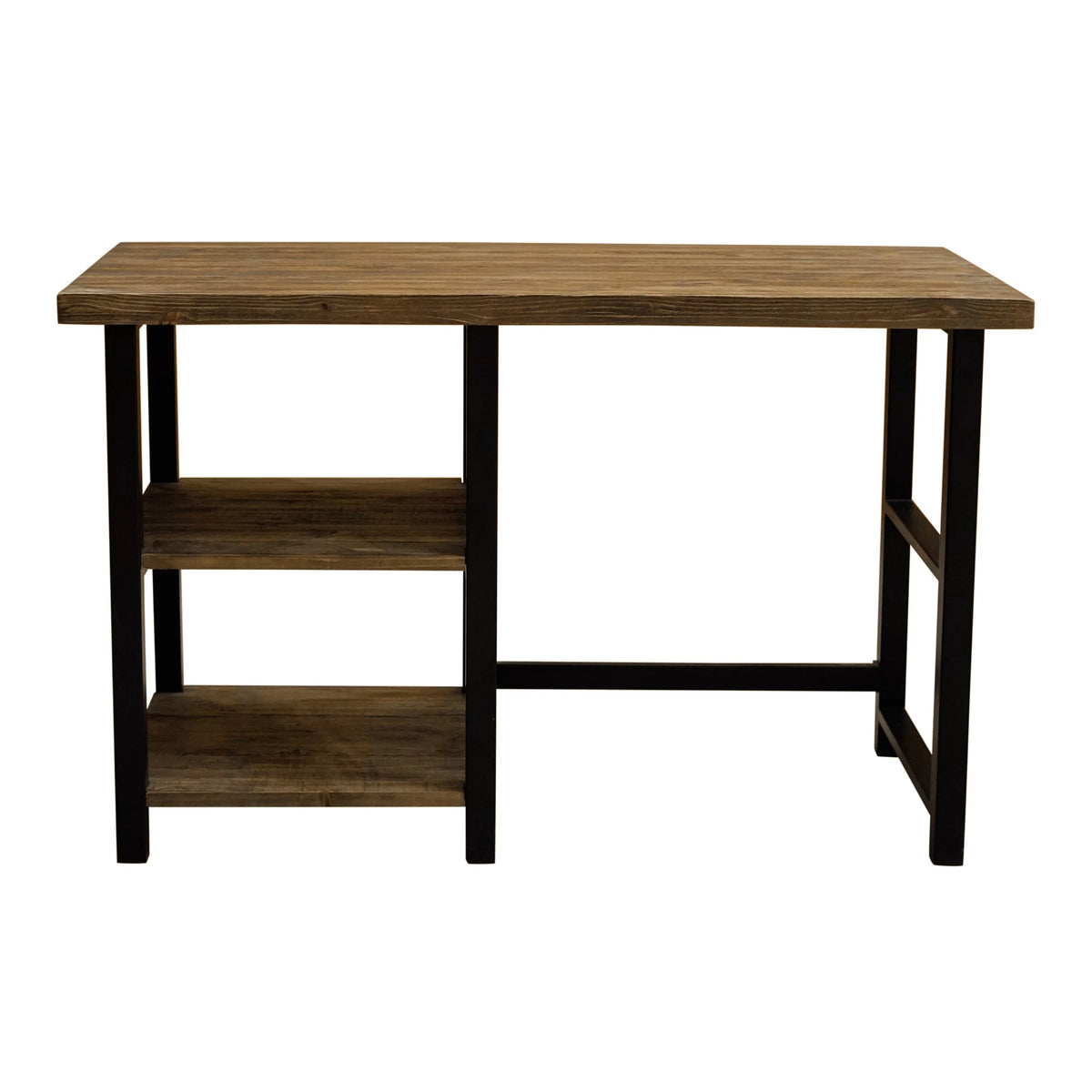 Metal and Solid Wood Desk with 2 Shelves H439