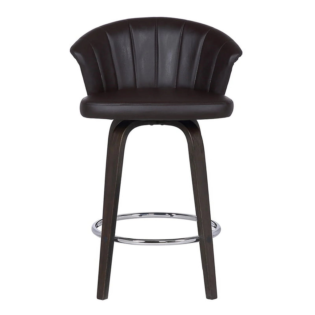 Faux Leather Swivel Bar Stool in Brown O8207