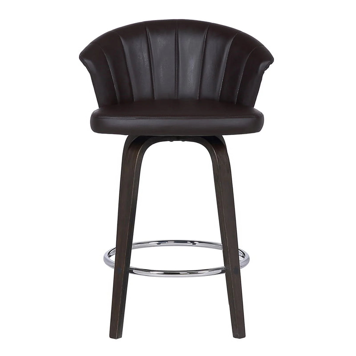Faux Leather Swivel Bar Stool in Brown O8207