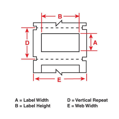 White Raised Profile Label, 3.000 in. N6830
