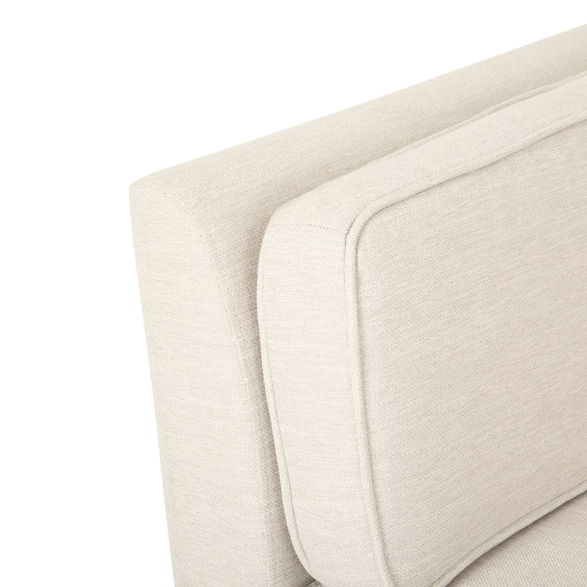 Beige and Dark Brown Fabric 3 Seater Sofa O94196