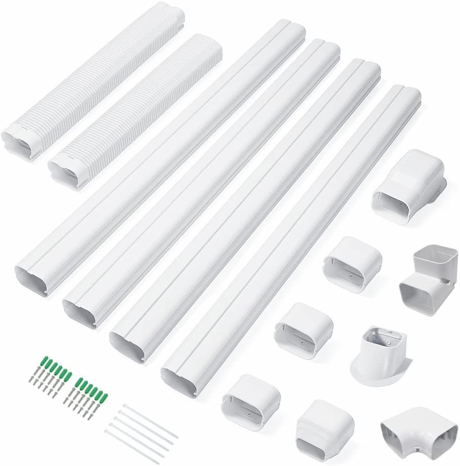 4'' 17 Ft PVC Decorative Pipe Line Cover Kit, Pack of 2 E25265