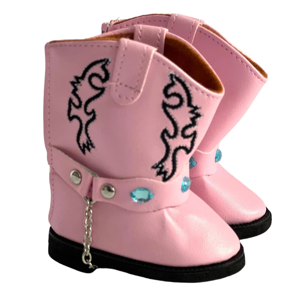 Pink Western Boots with Gems P11483