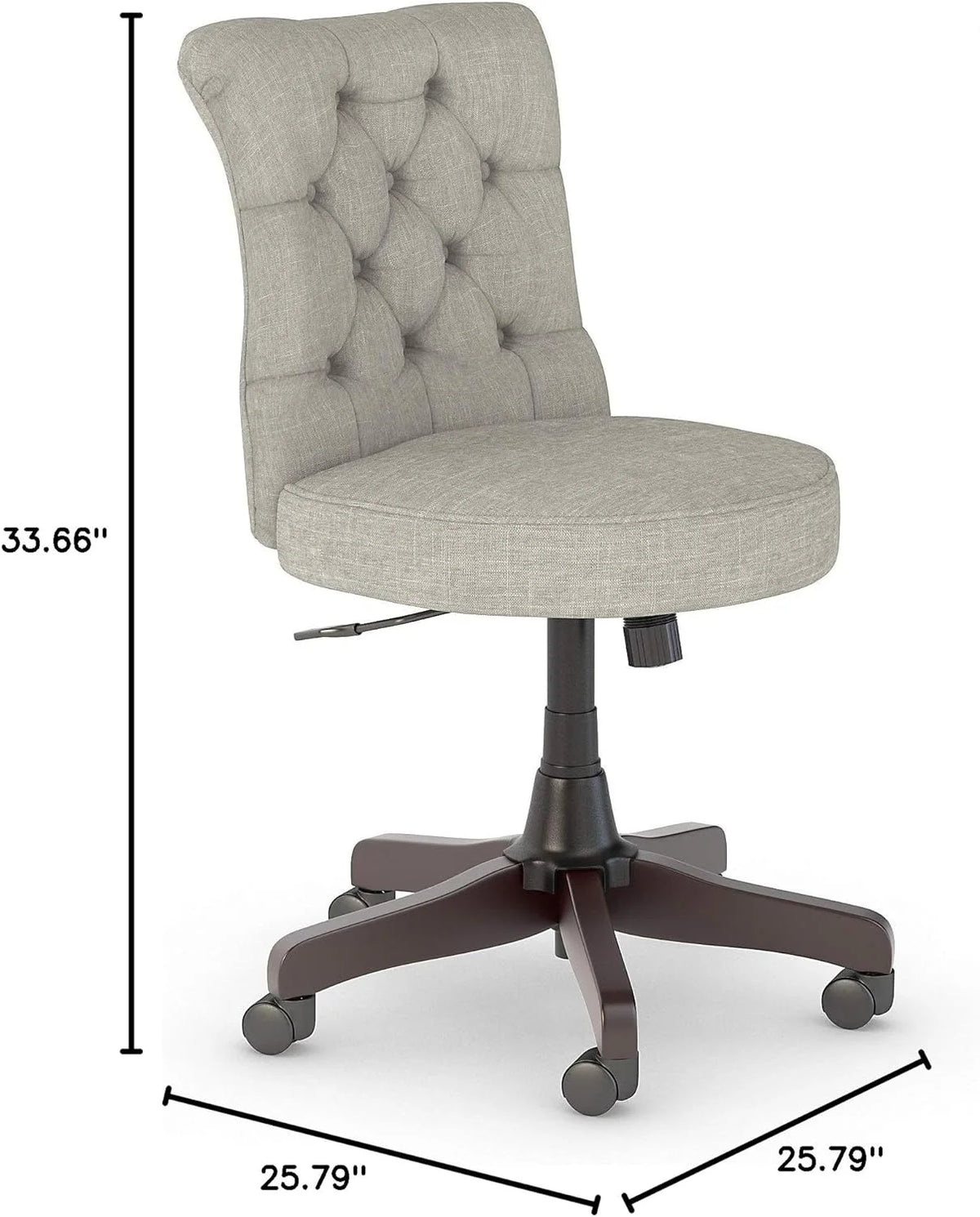 Light Gray Fabric Tufted Office Chair P186