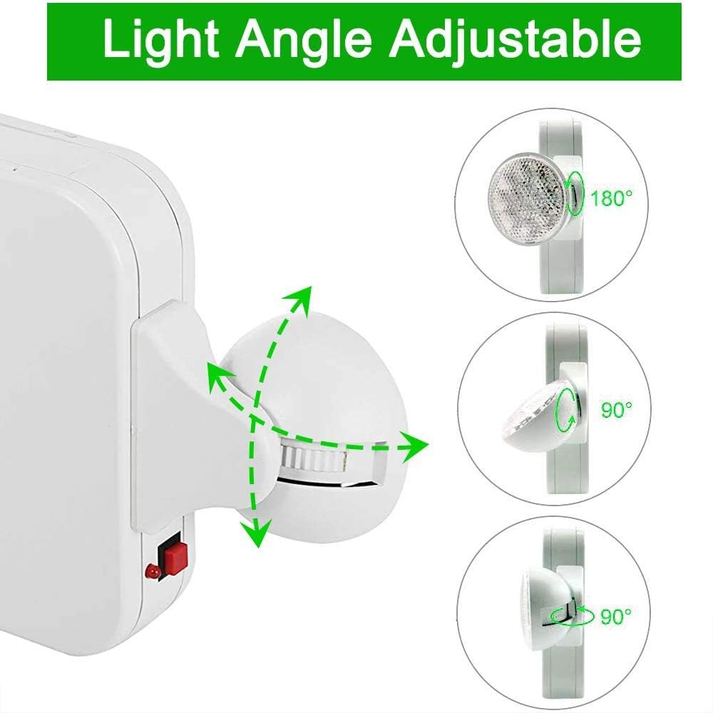 Exit Sign with Emergency Lights, Two LED Adjustable Head, Battery, Pack of 2 Z85793