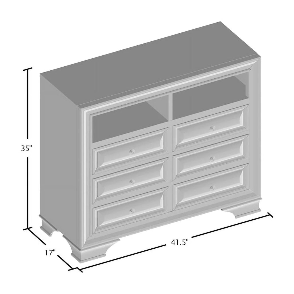 Solid Wood 6-Drawer TV Stand A2253