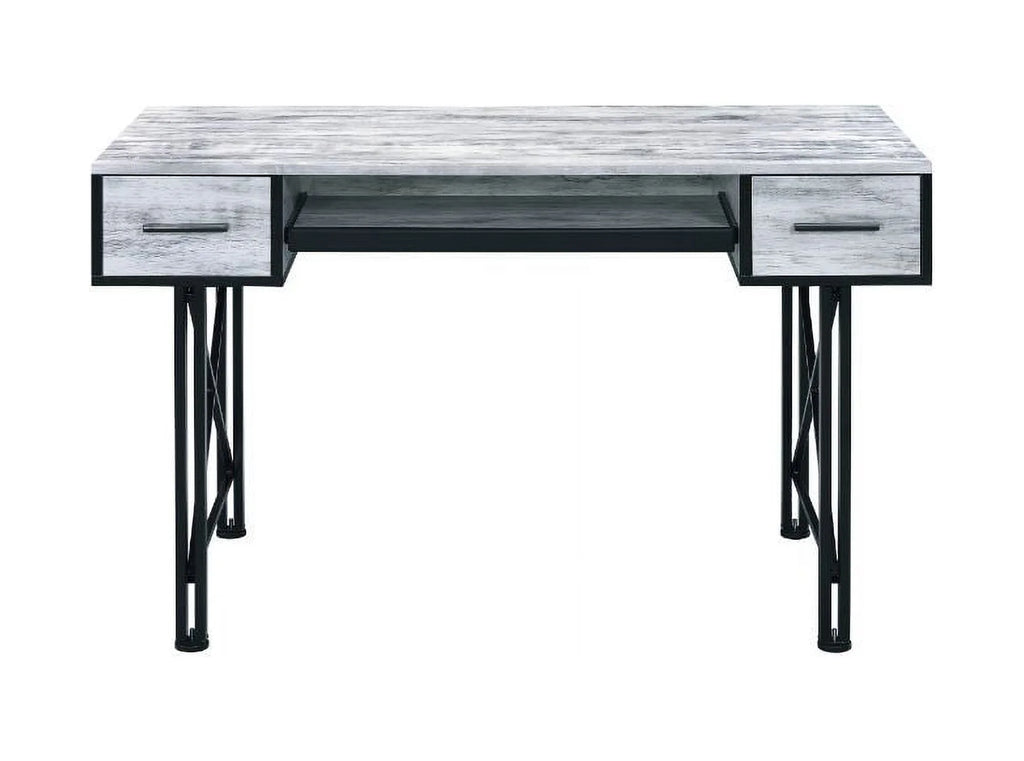 Antique White & Black Computer Desk J17601