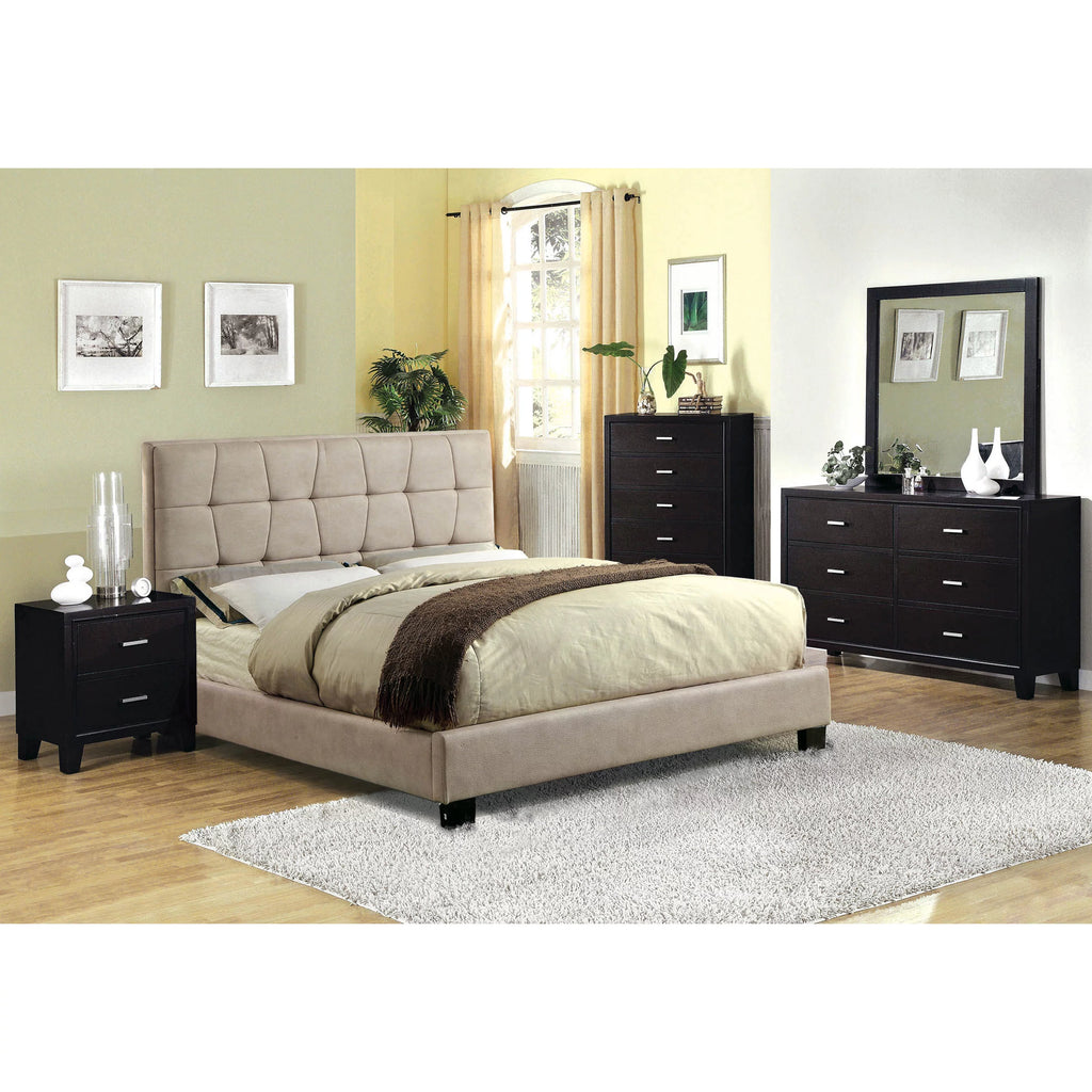 Espresso Wood 6-Drawer Dresser with Mirror U964