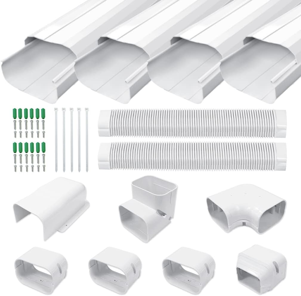 4'' 17 Ft PVC Decorative Pipe Line Cover Kit, Pack of 2 E25265