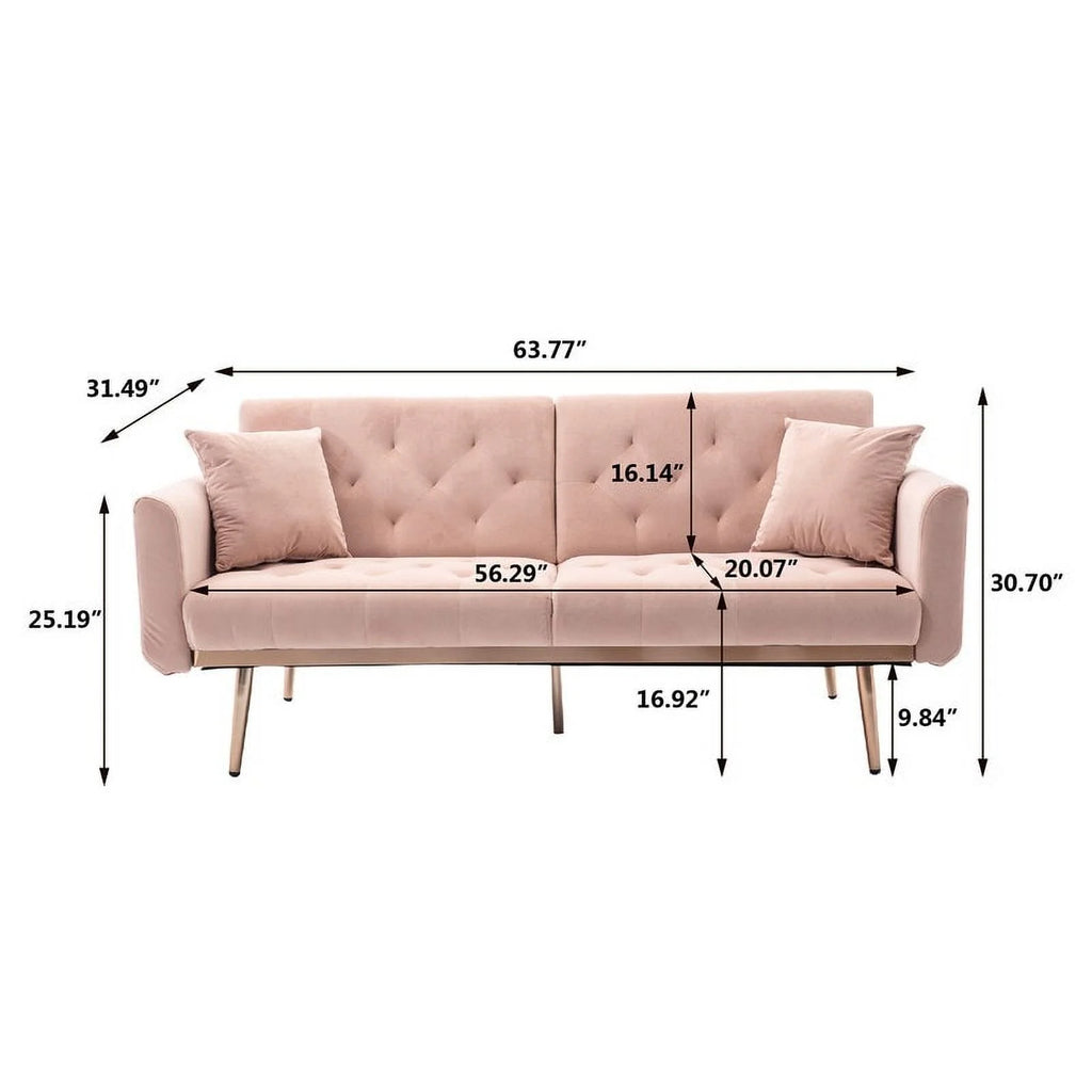 Pink Velvet Folding Sofa S147274