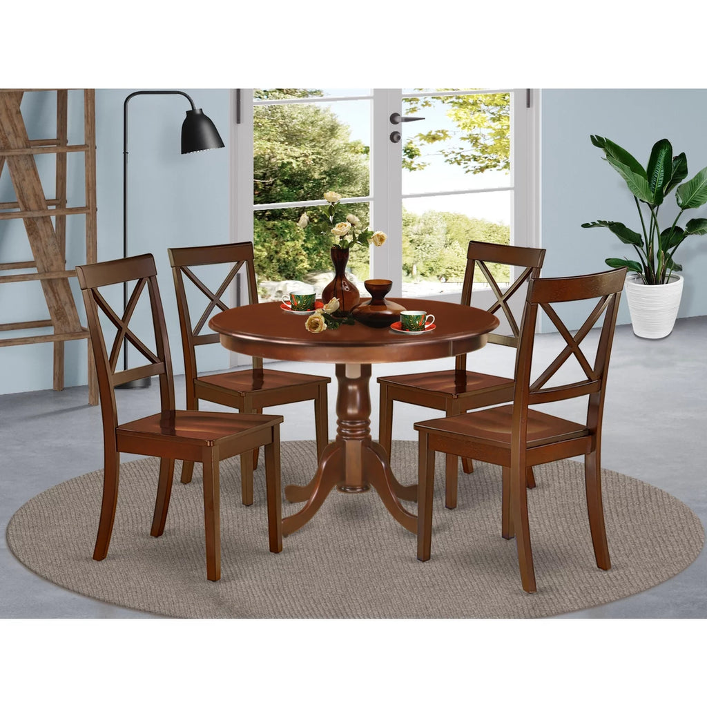 5 Piece Wood Dining Set with Round Table V35525