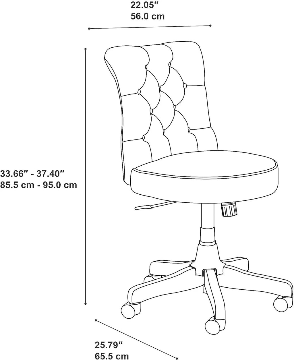 Light Gray Fabric Tufted Office Chair P186
