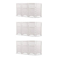 White 3 Pack 4 Panel Gated Fence Screen Enclosure O78101
