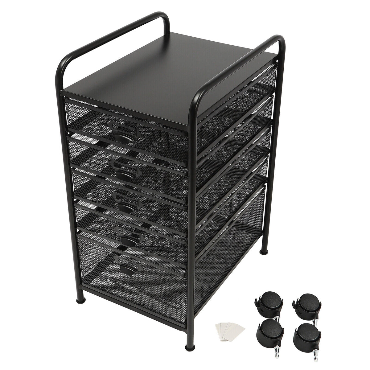Metal 5 Drawers Rolling File Storage Cabinet with Wheels B534