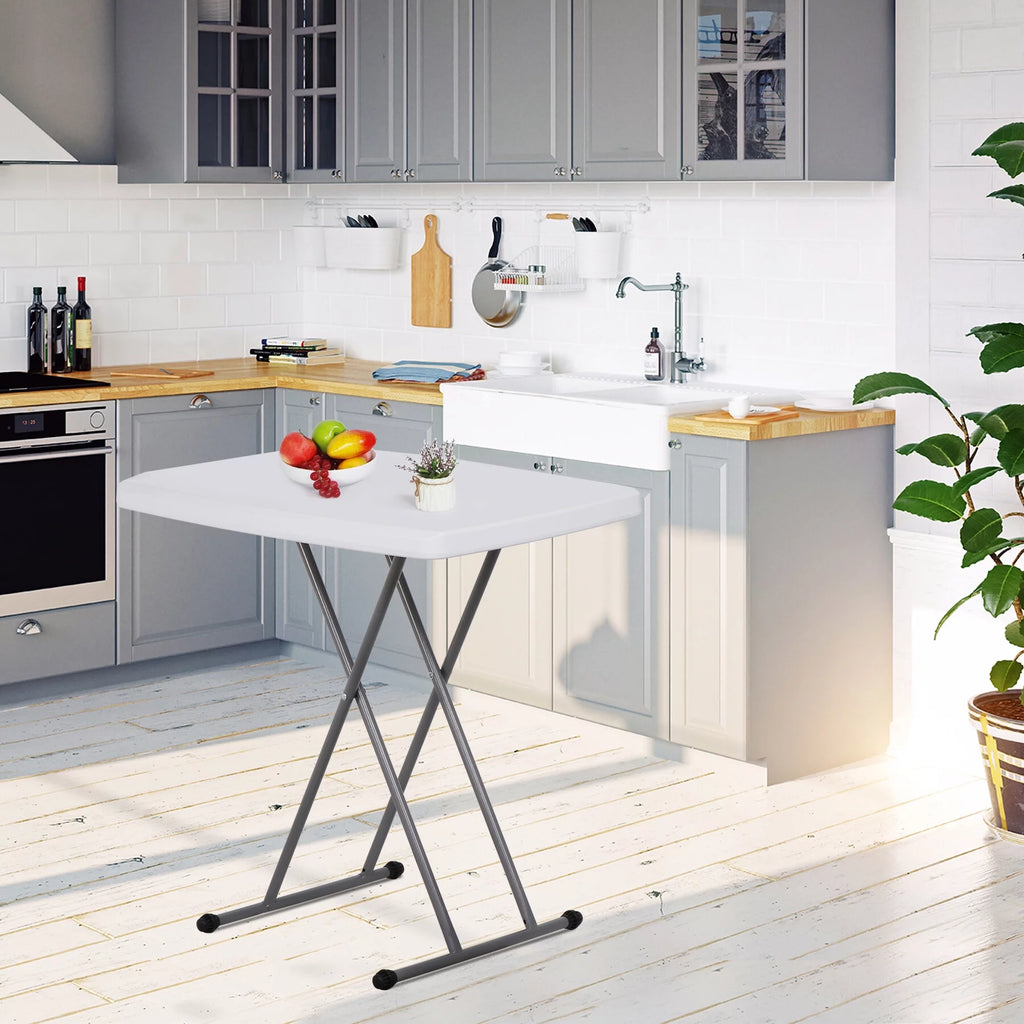 White Adjustable Folding Plastic Table S60938