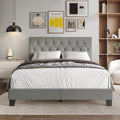 Beige Linen Upholstered Full Bed Y375